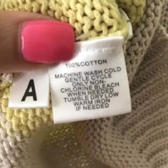 Loft Yellow Beige Striped Crewneck Sweater Top Small - Picture 5 of 5